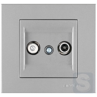 Розетка подвійна TV (TV+SAT) кінцева Arvia Electric KAREN Срібло (20 03 2000 290)